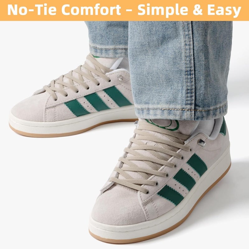 Stepace 2 Pairs Elastic No Tie Shoe Laces for Kids and Adults Sneakers, Stretch Flat Tieless Shoestrings - Image 2